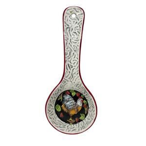 Vintage Bella Casa Ganz Rooster Spoon Rest Farmhouse Country Kitchen Decor
